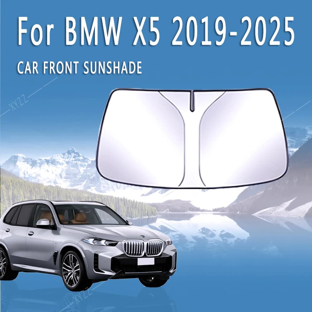 Car Front Windshield Sunshade UV Reflection Heat Insulation Sun Visor Summer Protection Seat Accessories For BMW X5 2019~2025