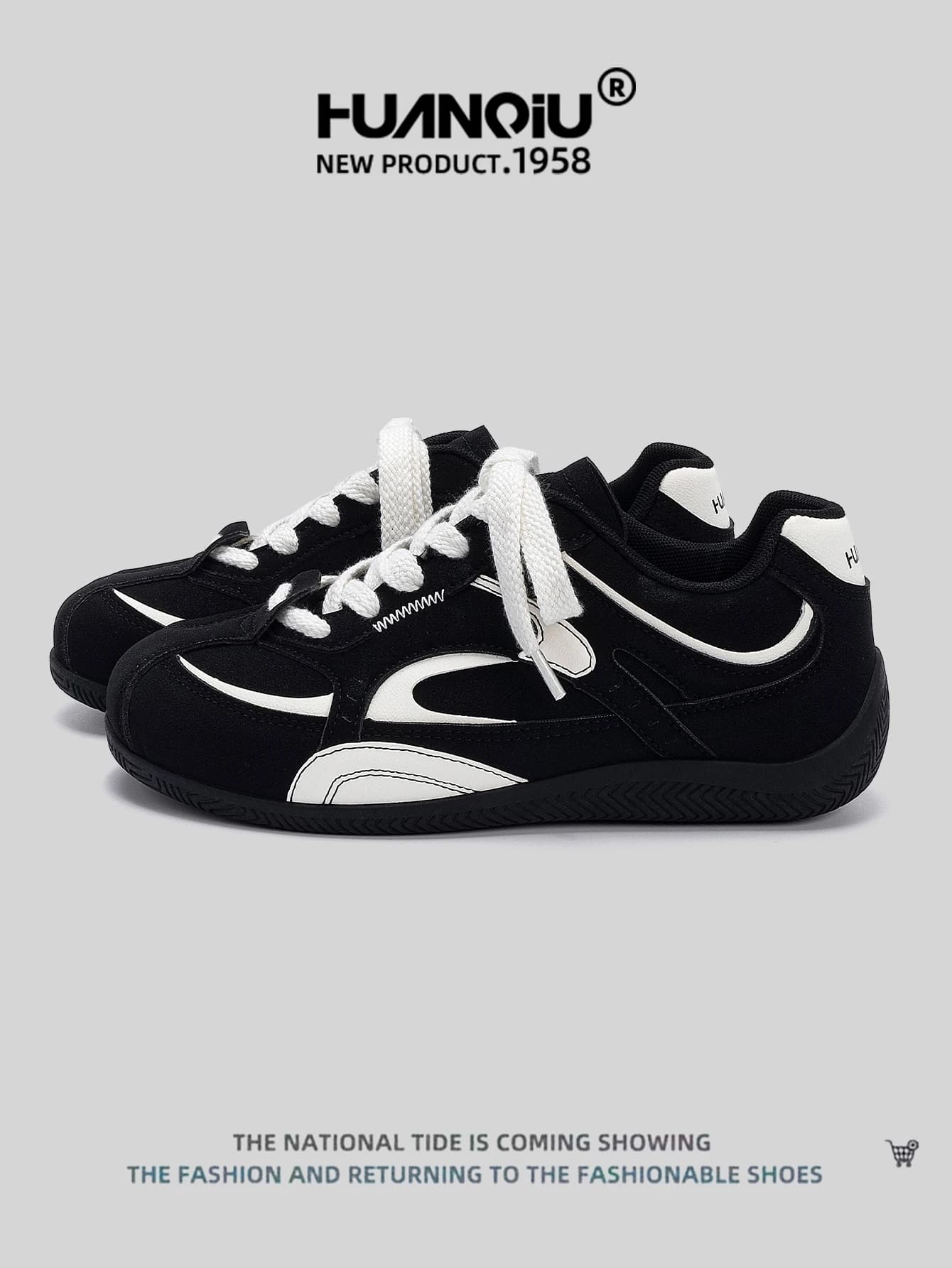 HUANQIU 2026 New Men's Dexin Shoes, lightweight Lace up Soft Sole, Suitable for All Seasons, Casual Sports Shoes