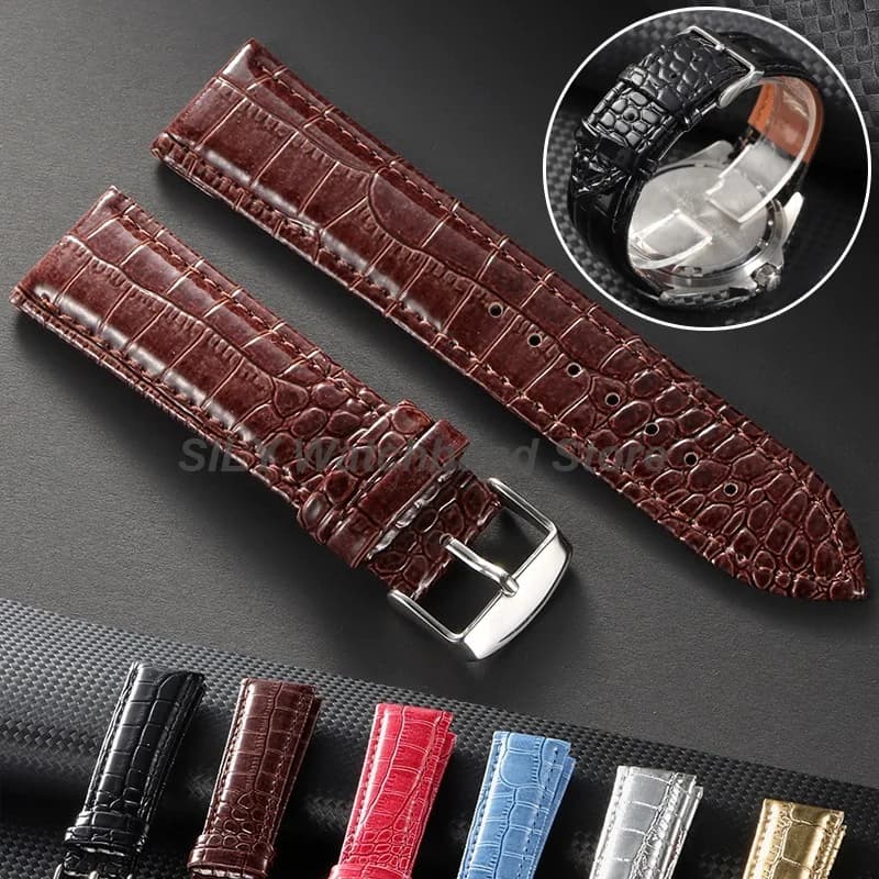 18mm 20mm 22mm Leather Straps for Huawei Watch GT4/5 Crocodile Pattern Design Leather Watch Band Replacement Bracelet Wristband