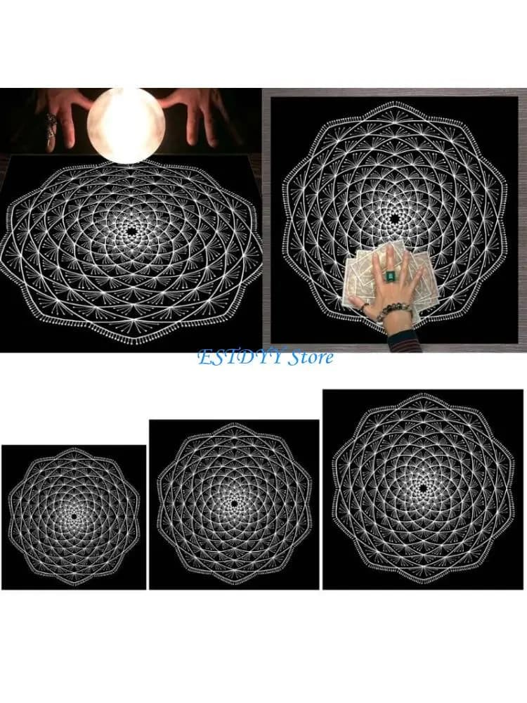 G6DE Tarots Tablecloth Divinations Table Cover Astrology Oracles Board Game Mat Square Pendulum Altar Table Cloth
