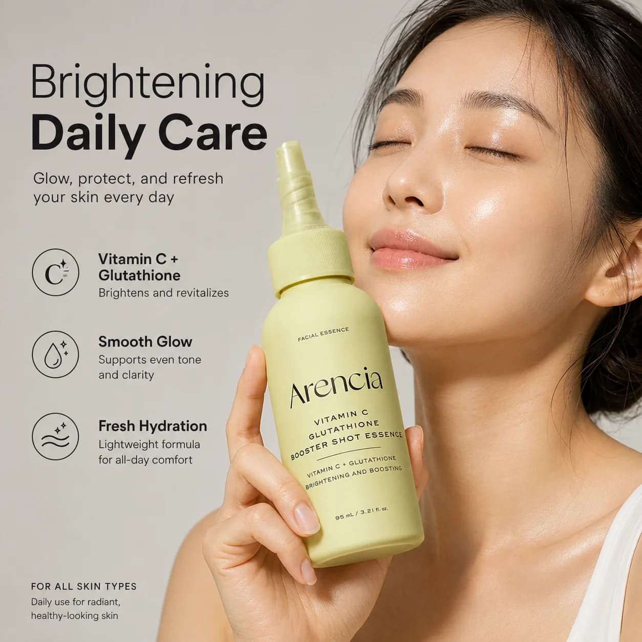 Vitamin C Glutathione Serum 95ml Niacinamide Brightening Essence Dark Spot Care Lightweight Antioxidant Facial Skin Care