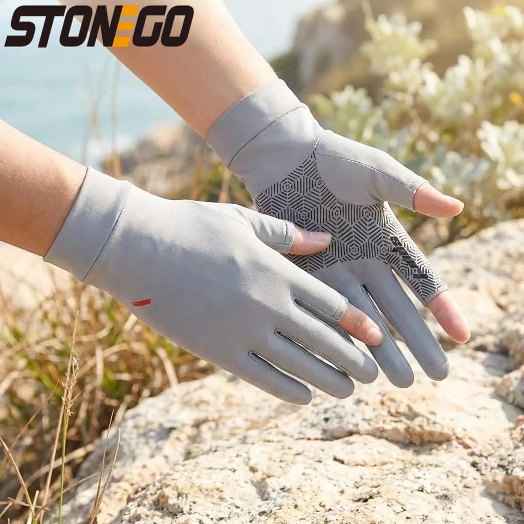 Guanti da Pesca Protettivi UV per Uomo e Donna, Traspiranti, Antiscivolo, Rinfrescanti, Protezione Solare, per Ciclismo e Sport all'Aperto