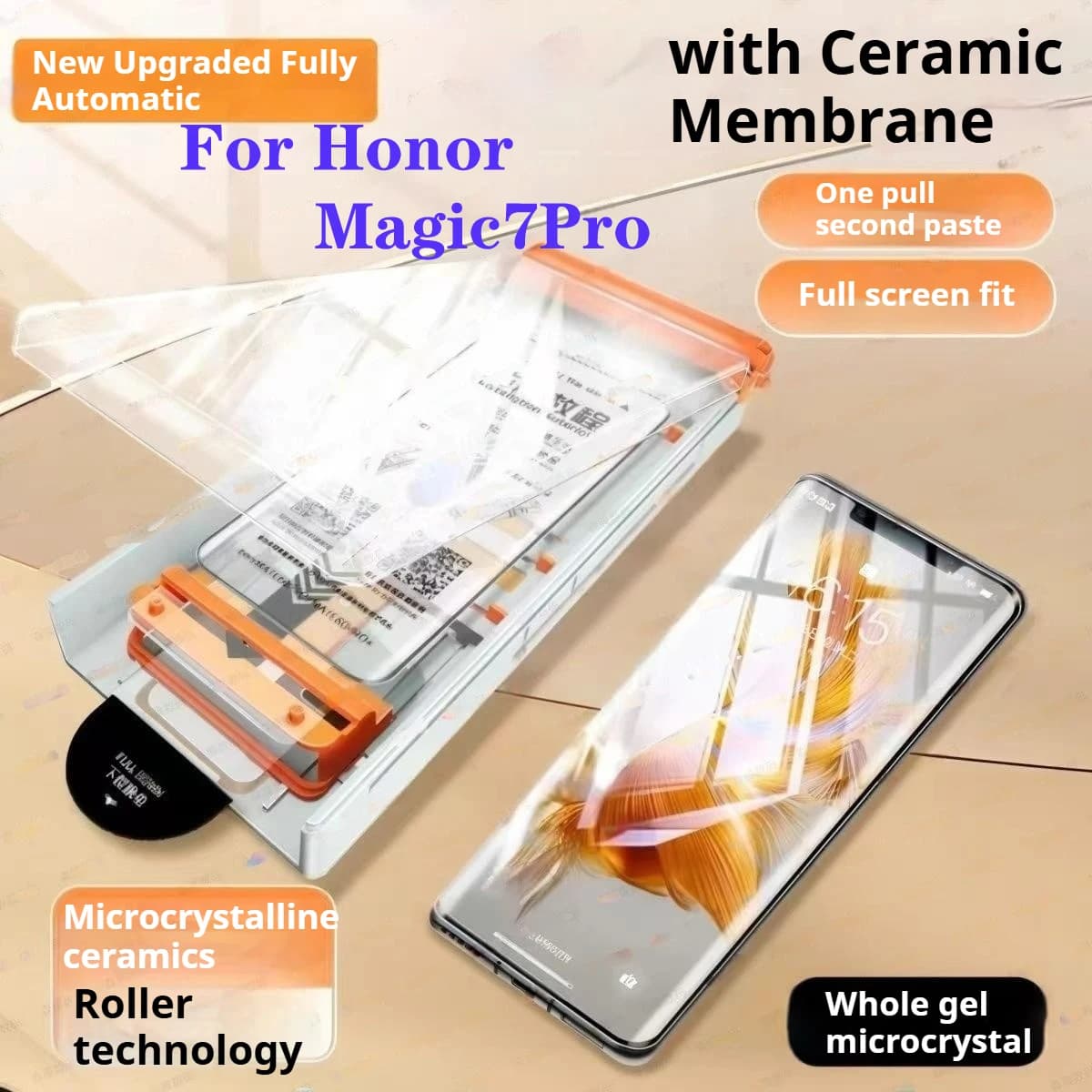 Magic7Pro Roller Secondi adesivi Proteggi schermo curvo per Honor Magic7 Pro Pellicola ceramica Magic 7Pro Morbida copertura completa curva