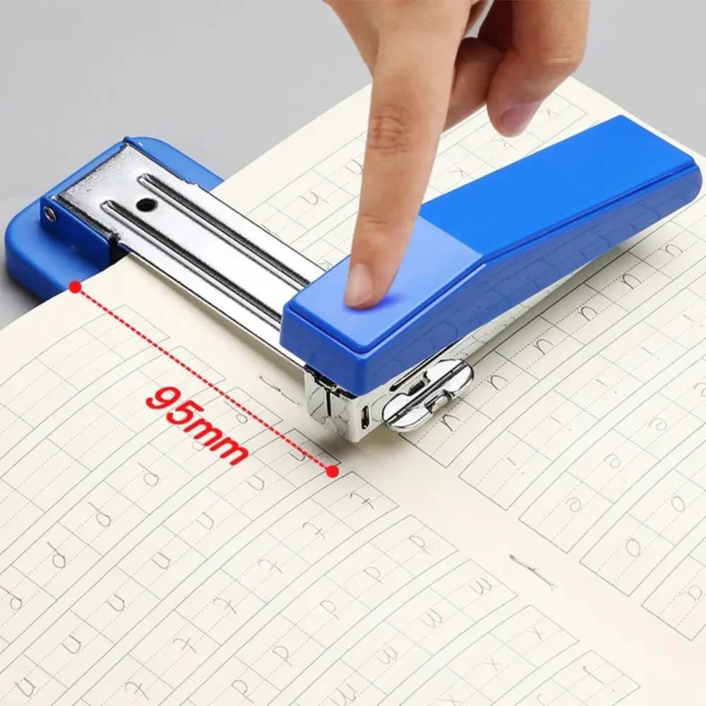 Cucitrice per carichi pesanti in metallo girevole a 360 Cucitrice lunga standard Cucitrice per uso Graffette Forniture per rilegatura per ufficio Rilegatura manuale
