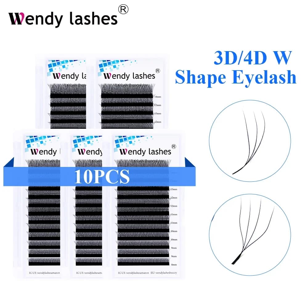 Commercio all'ingrosso 10 pz/lotto 3D/4D W Style Extension ciglia trucco Premade Volume Fan Lashes ciglia di visone forniture per ciglia Wendy Lashes