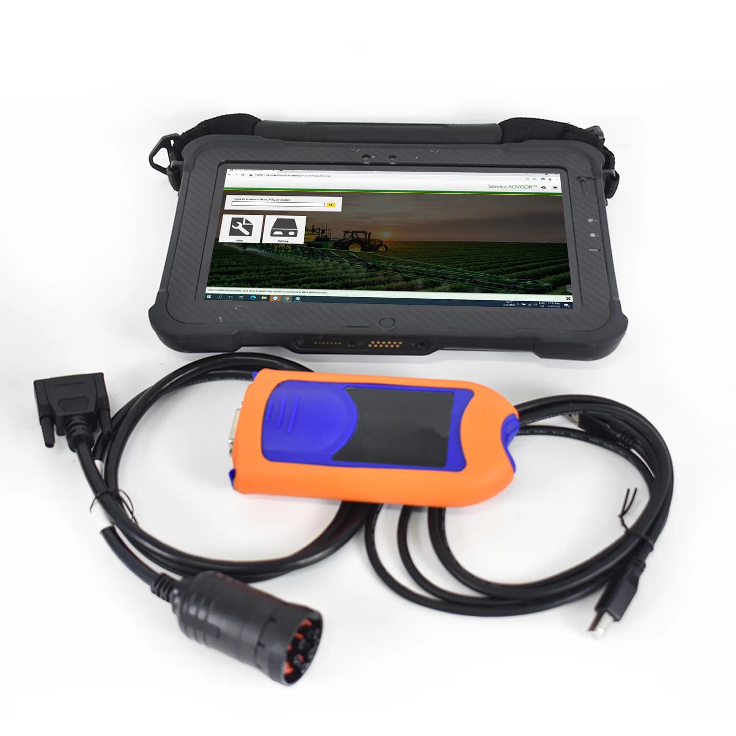 Per l'attrezzature agricole da costruzione Servizio motore JOHN-DEERE JD V2 EDLSCAN Adattatore diagnostico elettronico + Tablet Xplore