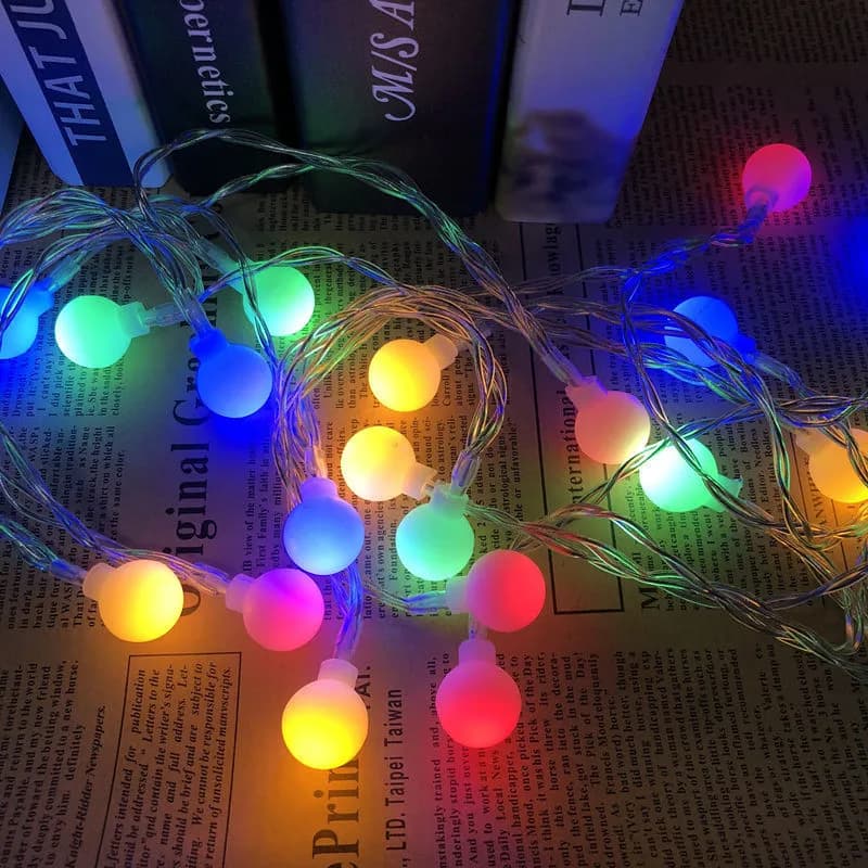 5M 10M 20M 30M 50M LED Luci della stringa della palla Lampadina di Natale Ghirlande di fata all'aperto per le vacanze di nozze Casa Decorazione di Capodanno Lampada