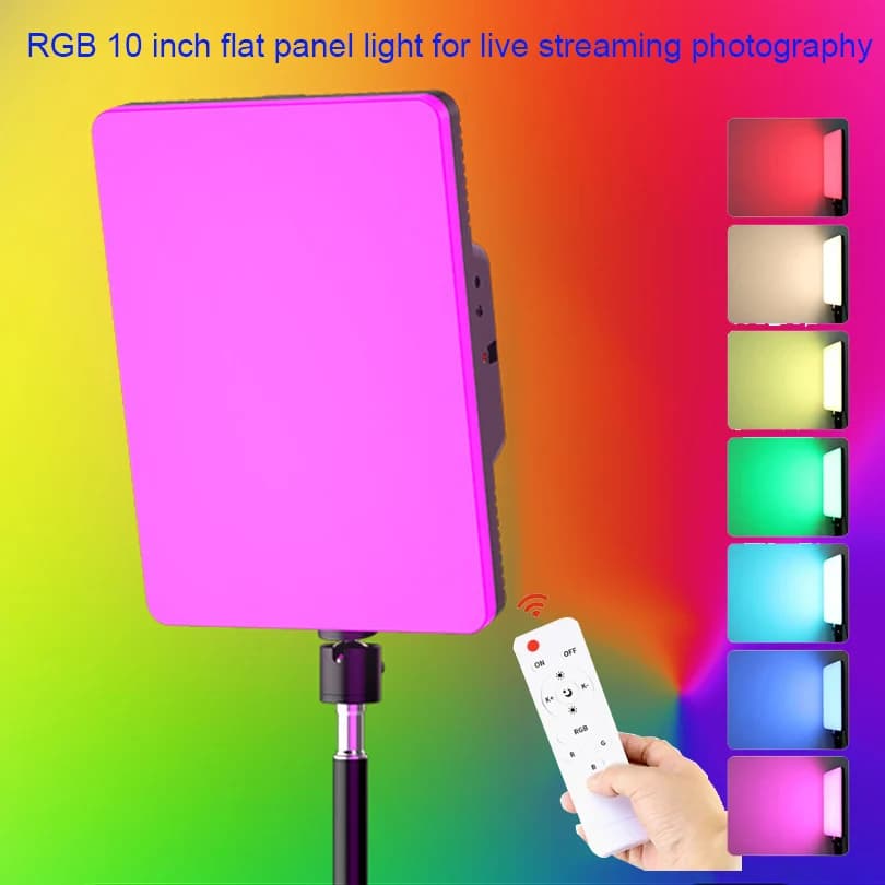 10 inches RGB LED Photo Studio Light remote control for game Live Video Lighting Camera portatvideo Recording Photography Panel Lamp