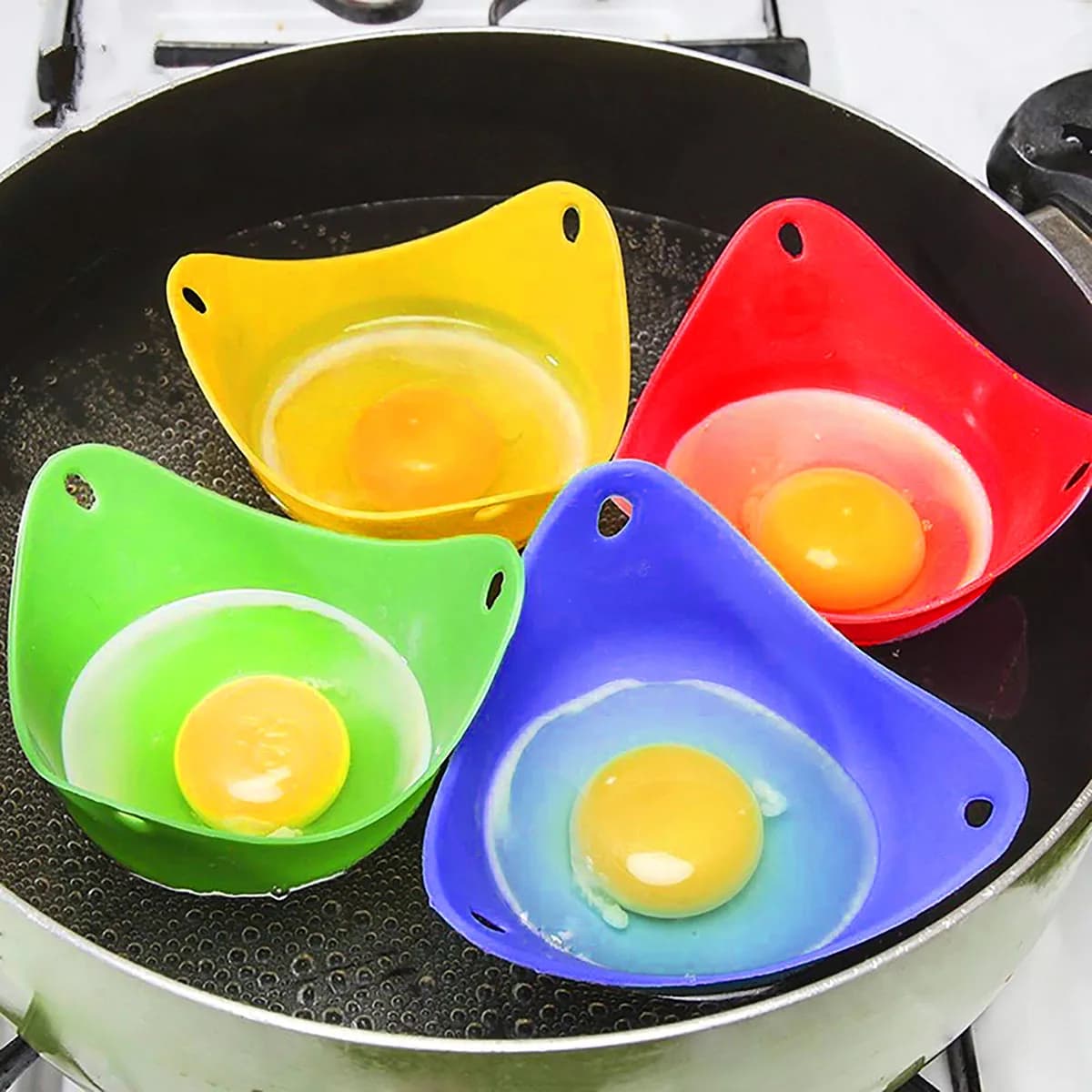 Stampi in Silicone per Cuocere le Uova, Adatti per Microonde, Friggitrice ad Aria e Fornello, Modello BHL279-FRO
