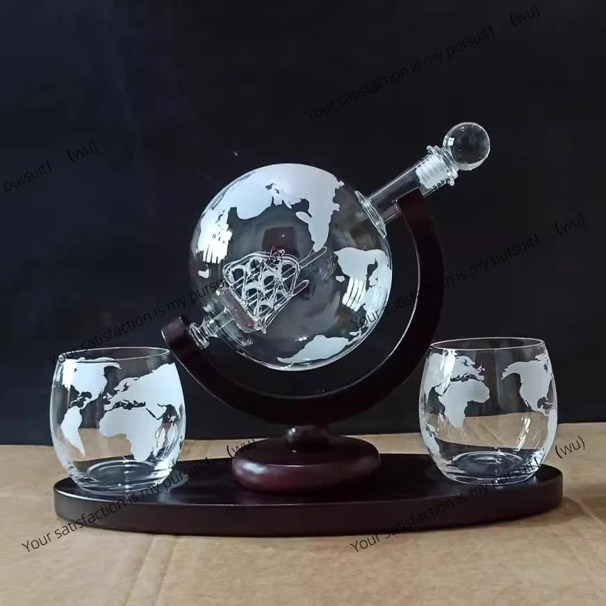 Decanter a globo in vetro ad alto borosilicato, dispositivo di versamento sferico, portabottiglie straniero, bottiglia di vino bianco, bottiglia di vino artigianale