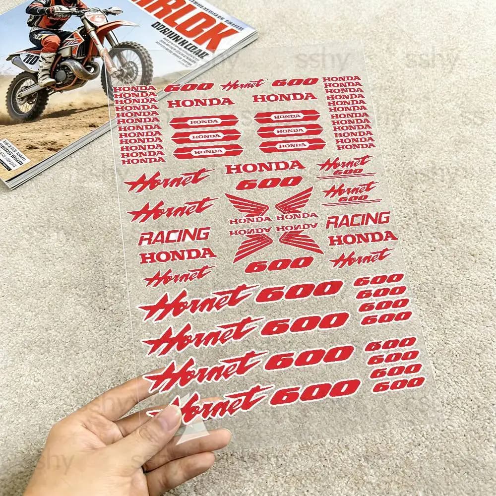 Reflective Wall decals for Moto HONDA 600 in 18 Colors, Decalcomanie Waterproof Vinyl for Helmet, Tank and Bike