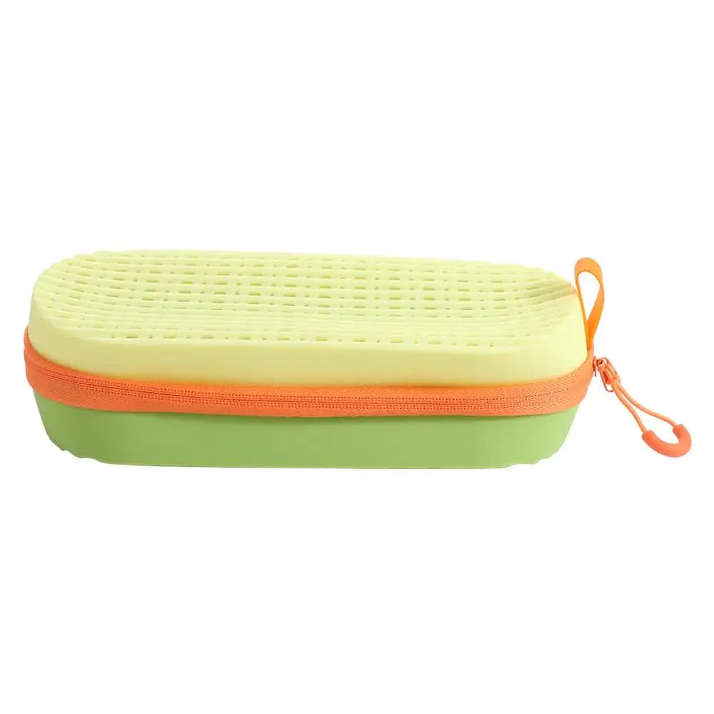 Custodia in silicone per occhialini da nuoto, impermeabile, morbida, con cerniera e foro di drenaggio, custodia protettiva portatile per occhiali da nuoto