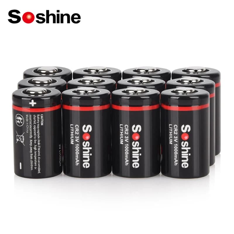 Soshine CR2 Batteria al litio primaria da 3 V Batterie da 3 Volt 1000 mAh Batteria non ricaricabile per microfoni Rilevatore di fumo per fotocamera