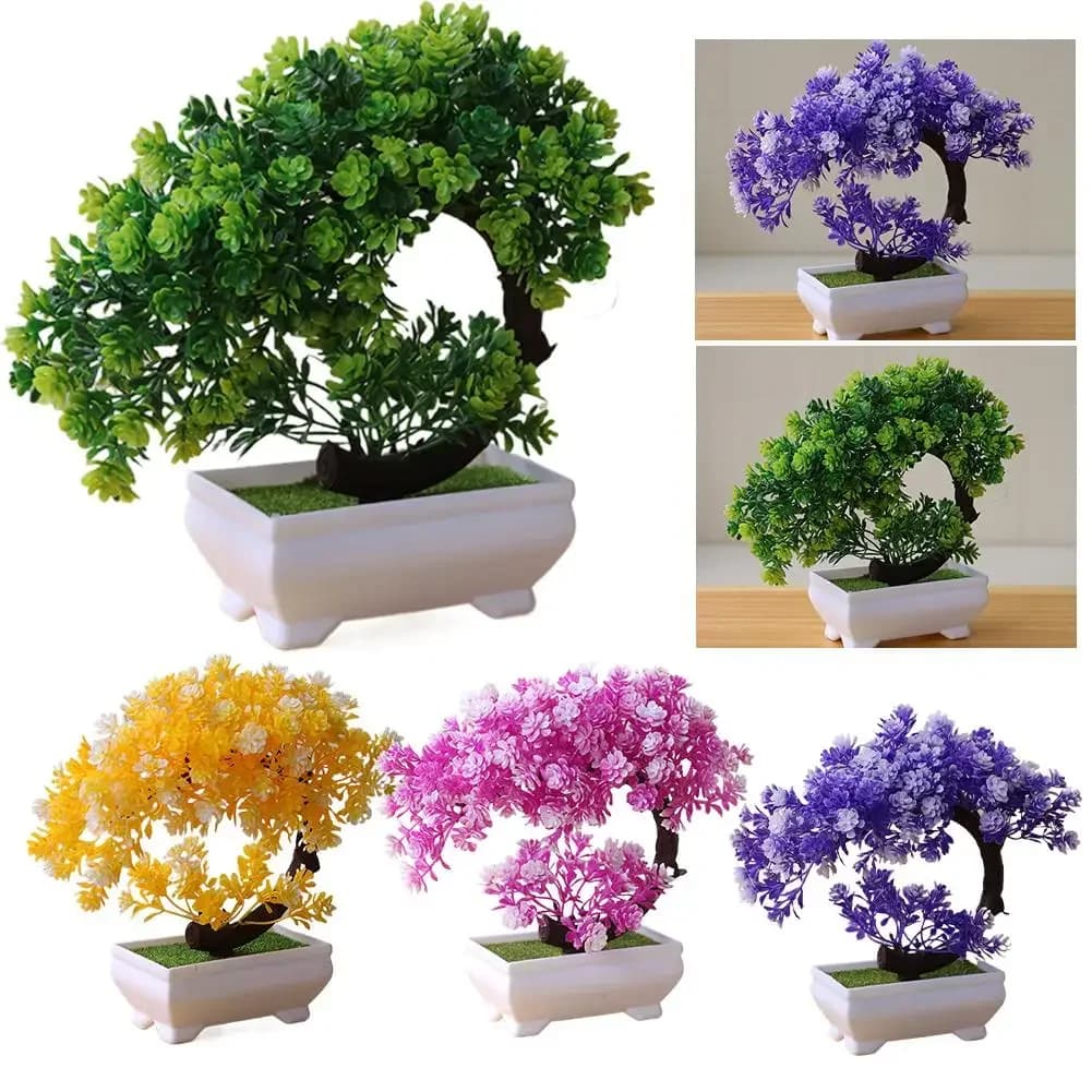 Piante Artificiali Bonsai, Piccoli Alberi Simulati, Fiori Finti, Ornamenti da Tavolo in Vaso, Decorazioni per Casa, Hotel e Giardino