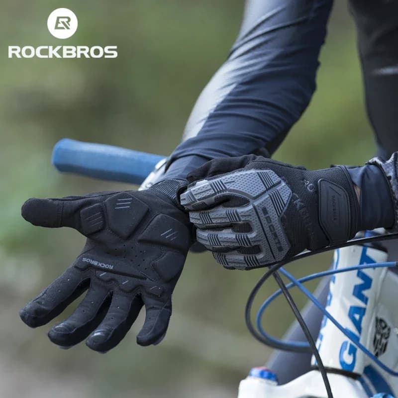 Guanti da ciclismo ROCKBROS SBR con imbottitura spessa 6 mm, antiurto, traspiranti, in GEL, per uomo e donna, guanti sportivi MTB a dita intere