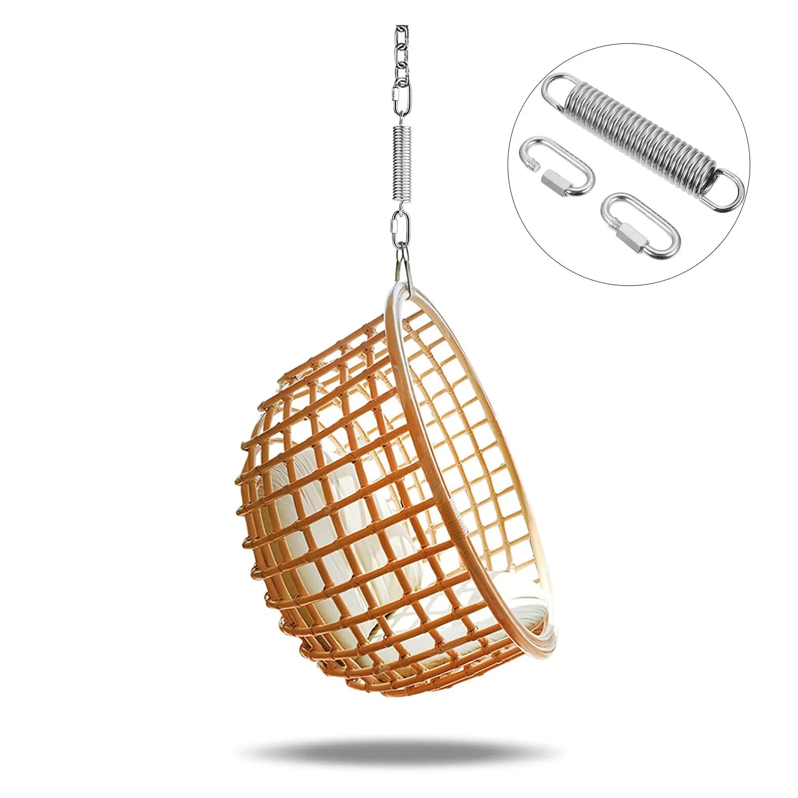 Heavy Duty Carbon Steel Hammock Chair Hanging Spring Secure Clip Low Noise Vibration Swing Chair Spring for Punching Bags Plants
