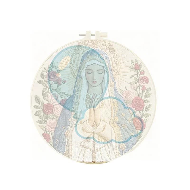 1pc Religion Embroidery Starter Kit DIY Sewing Art Craft Set for Parent-Child Activity Home Art Creation Gift