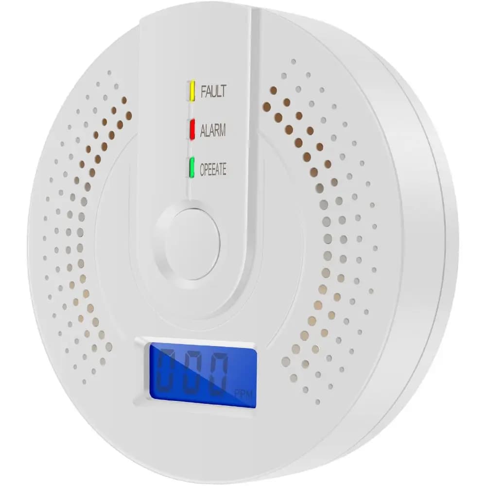 Independent LED Digital Display Carbon Monoxide Detector Depot Test Light Warning CO Gas Monitor White Sound CO Sensor Office