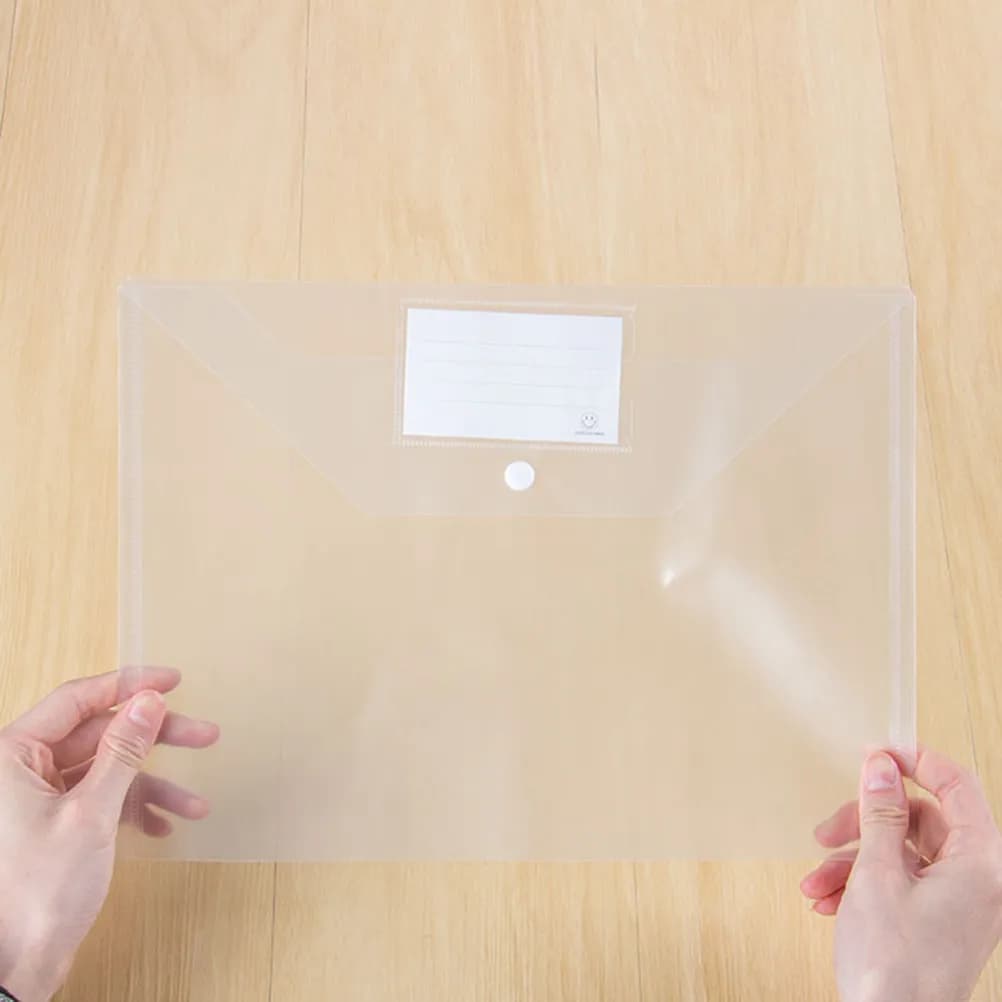 10 Pezzi Cartelle Portadocumenti A4 in Plastica con Bottone a Pressione, Organizzatore Trasparente per Ufficio, Scuola e Uso Aziendale