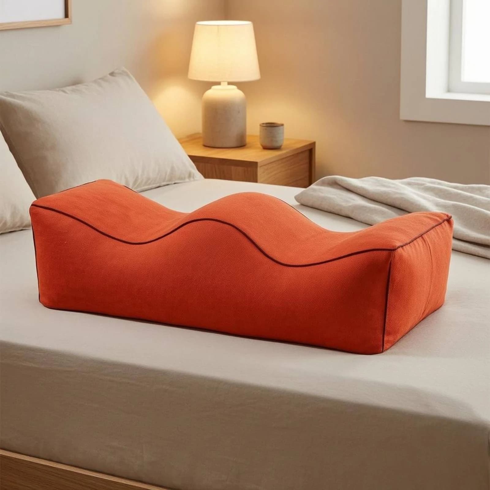 Leg Elevation Pillow Cotton Canvas Leg Support Pillow Circulation Pain Relief for Sleeping