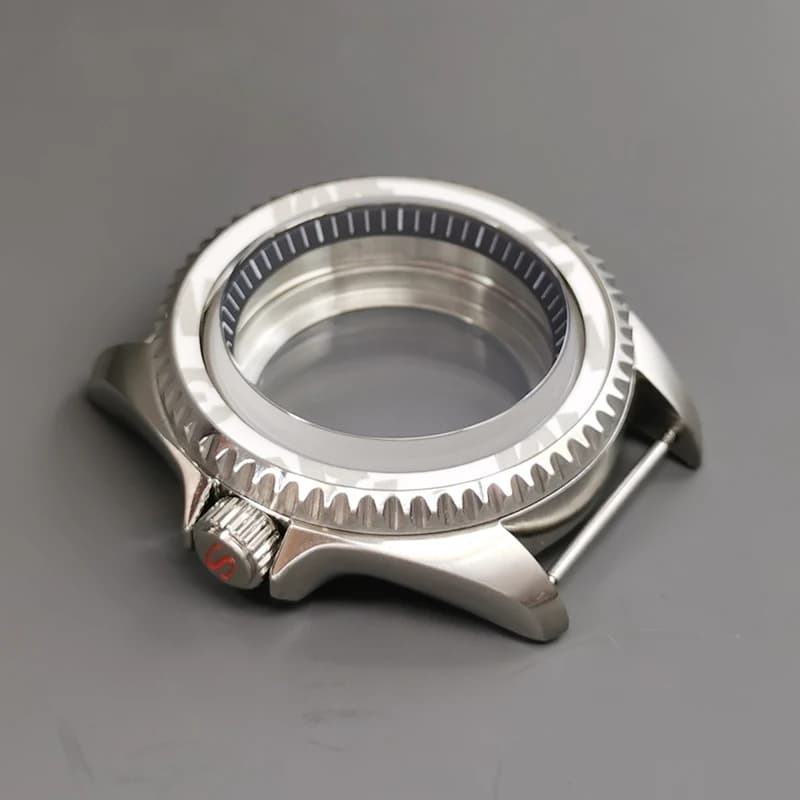 42mm Argento SKX007 Cover posteriore trasparente Cassa per orologio Cupola Vetro di cristallo di zaffiro Adatto NH35 NH36 7S26 4R Custodie per orologi da uomo con movimento