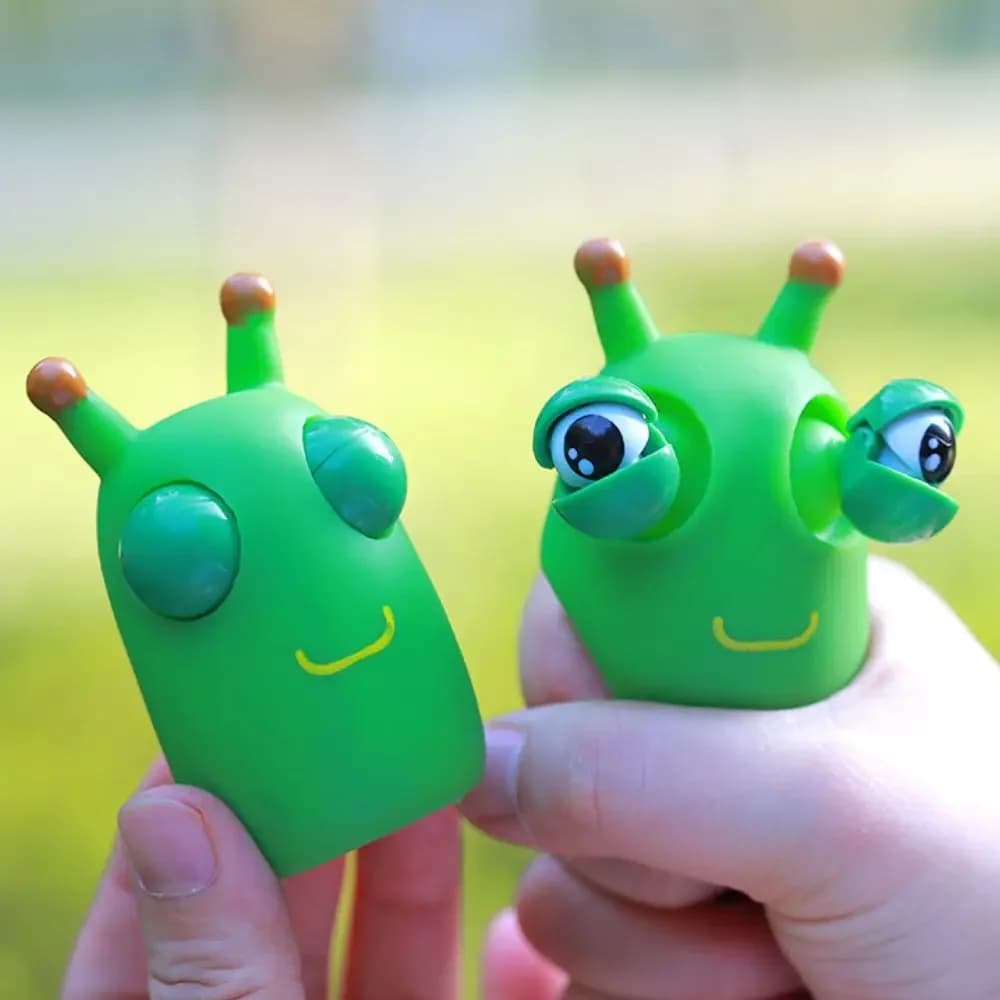 Giocattolo Creativo Divertente a Forma di Occhio che Esplosa, Giocattolo Antistress a Forma di Bruco con Occhi Verdi, Giocattolo Antistress per Adulti e Bambini, Giocattolo Fidget, Giocattolo Panda
