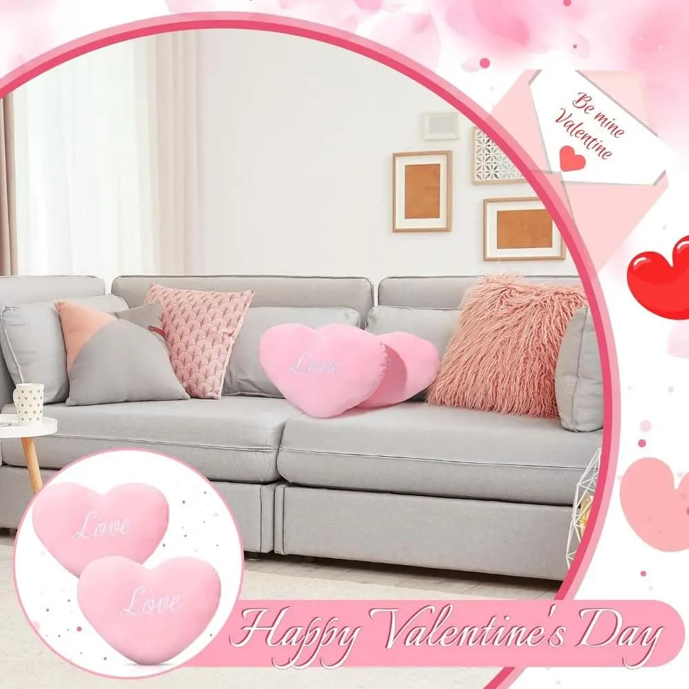 Nuovo Cuscino a Forma di Cuore per San Valentino e Compleanno, Morbido Cuscino Decorativo per la Casa