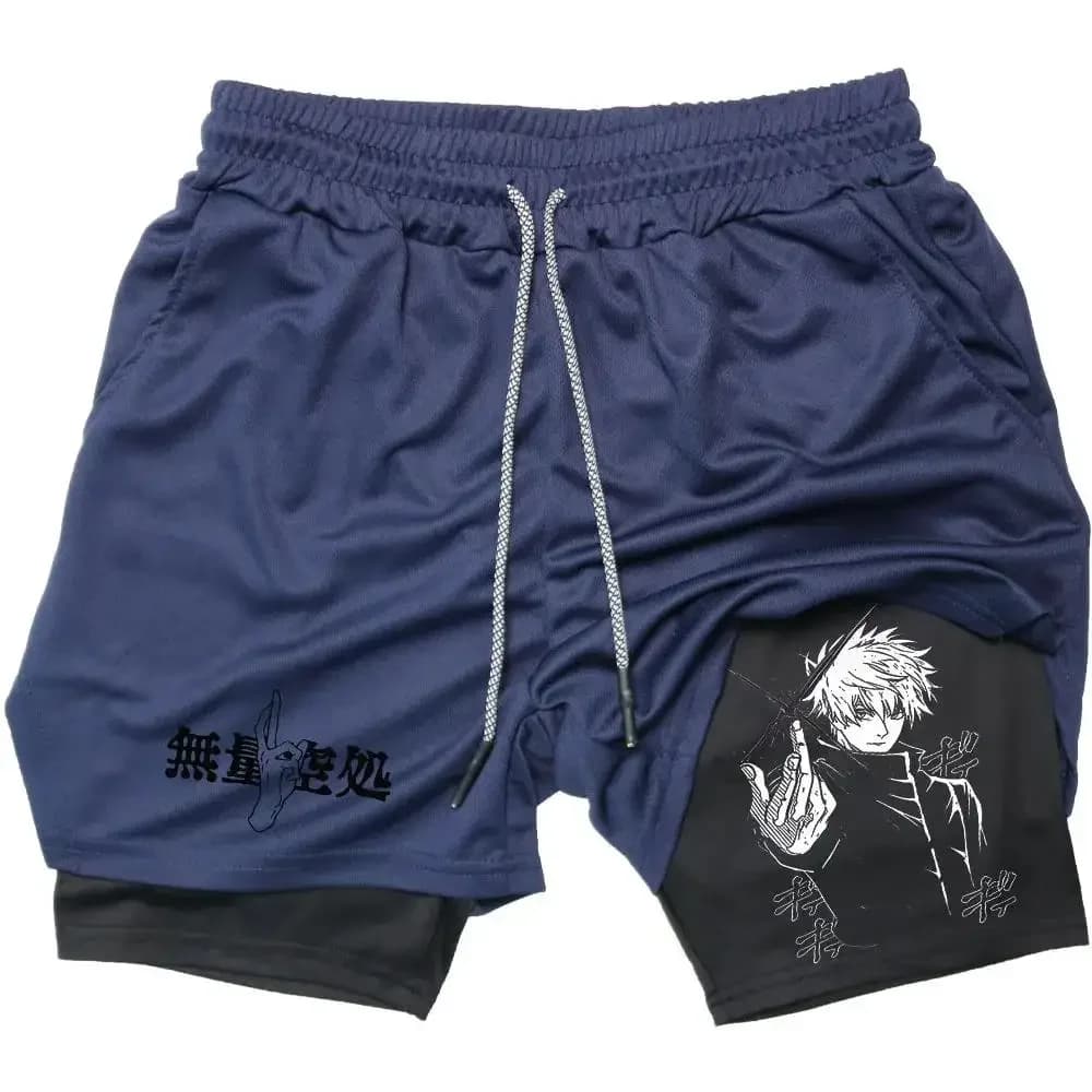 Anime Jujutsu Kaisen gym shorts for sports, fitness, training and bodybuilding