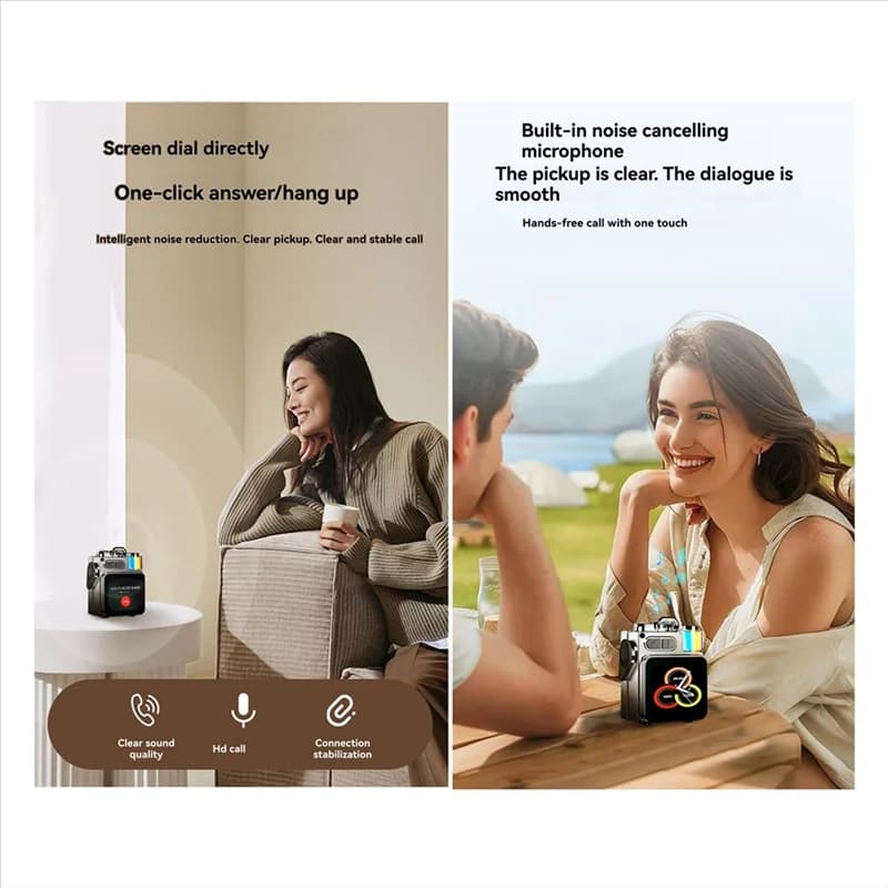 Altoparlante Bluetooth A73E con display a LED Luci RGB Supporta la sincronizzazione meteorologica del calendario della scheda TF per esterni e giochi