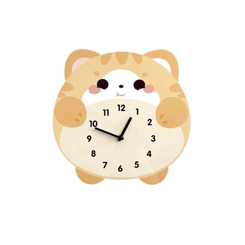Cute cat swinging clock, living room decorative wall clock, silent no-punch clock