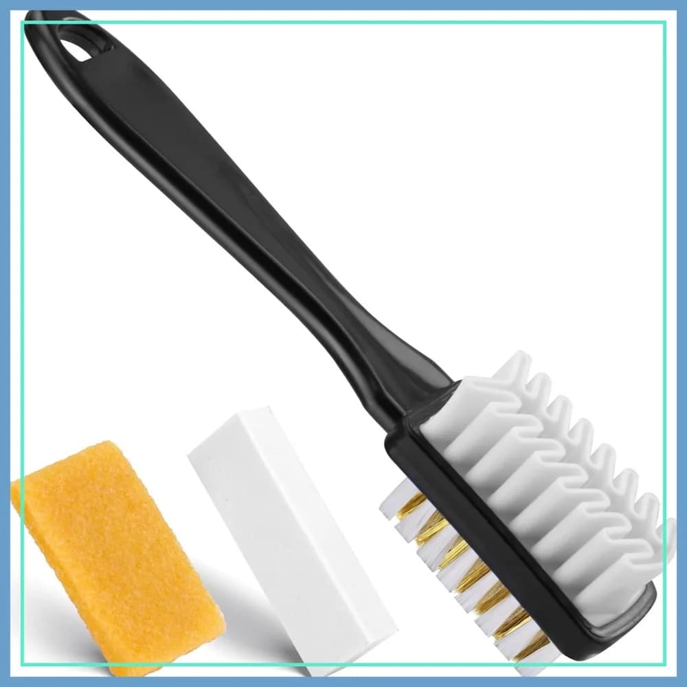 Kit di Pulizia per Scarpe in Pelle Scamosciata e Nubuck a 3 Pezzi con Spazzola e Gomme Detergenti