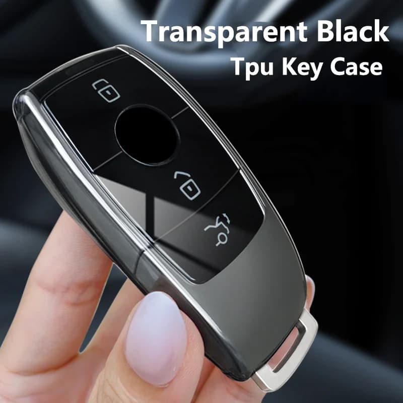 High Quality Transparent TPU for Mercedes Benz E Class W213 E200 E260 E300 E320 Remote Car Key Case Cover Keychain Accessories
