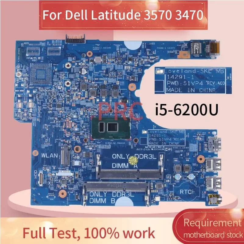 14291-1 For Dell Latitude 3570 3470 Laptop Motherboard 0YKP8M 0P5M6K 0VWFGF 056VN2 51VP4 I3 I5 I7 DDR3L Notebook Mainboard