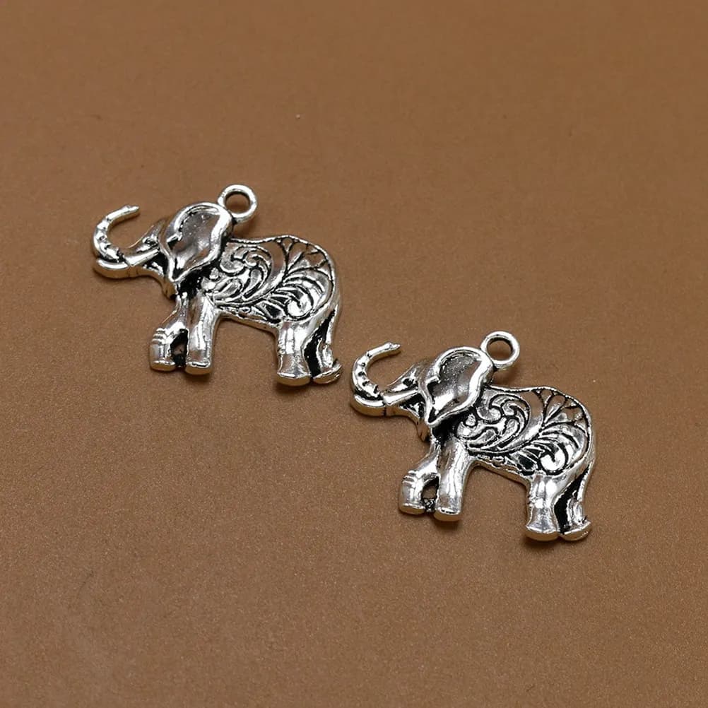 20 Pezzi Ciondoli a Forma di Elefante in Lega per Creazione di Gioielli Fai-da-Te, per Collane, Bracciali, Portachiavi e Decorazioni per Cellulari