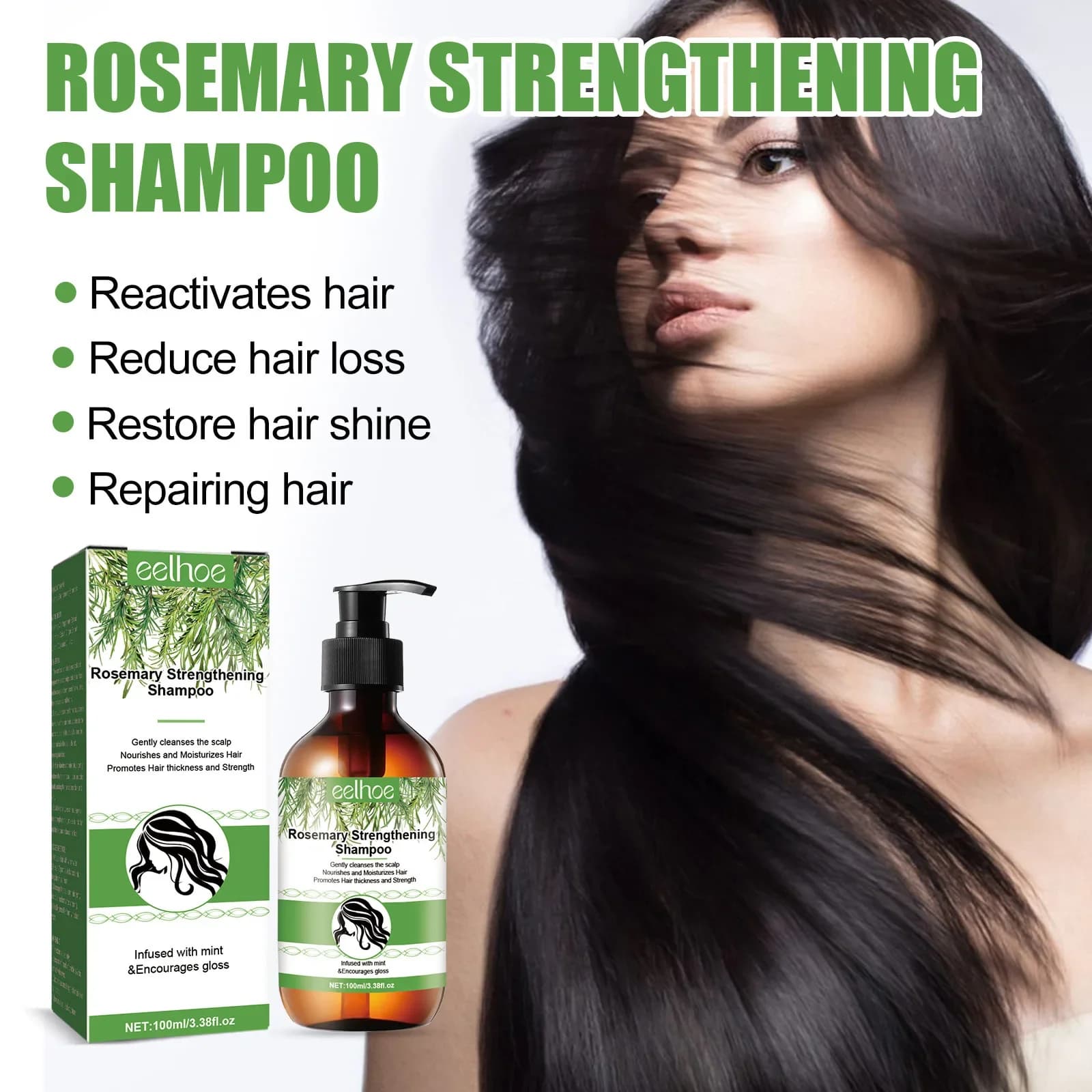 Shampoo for rosemary hair Cleansing scalp Efficacy Raddrize Feeding roots Relieve itching Reduce dandruff Promote hair growth Product