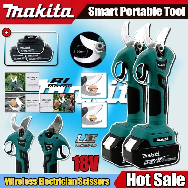 Makita Professional Cordless Electrician Scissors Pruning Shears Cutter Wireless Drills Tools Garden Pruner for 18v Battery