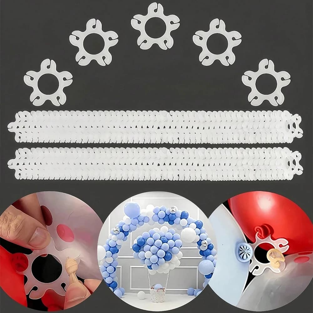 25/50 pezzi clip per palloncini fibbia per palloncini in plastica per connettori ad arco per palloncini anello per cornice per la decorazione della festa nuziale di compleanno
