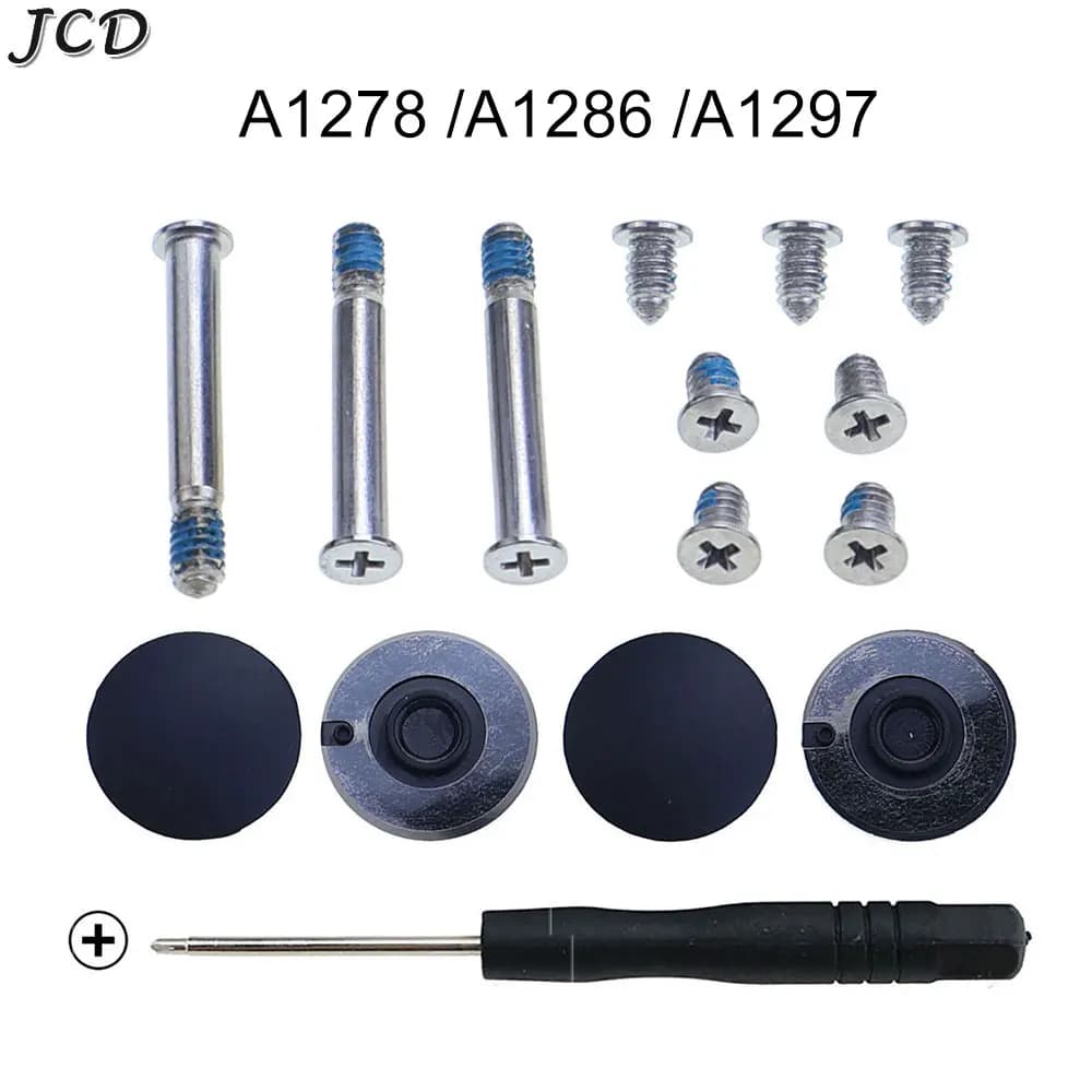 JCD 1Set Custodia inferiore Piedini in gomma con viti Cacciavite per MacBook Pro 13 "15" 17 "A1278 A1286 A1297 2008 2009 2010 2011 2012