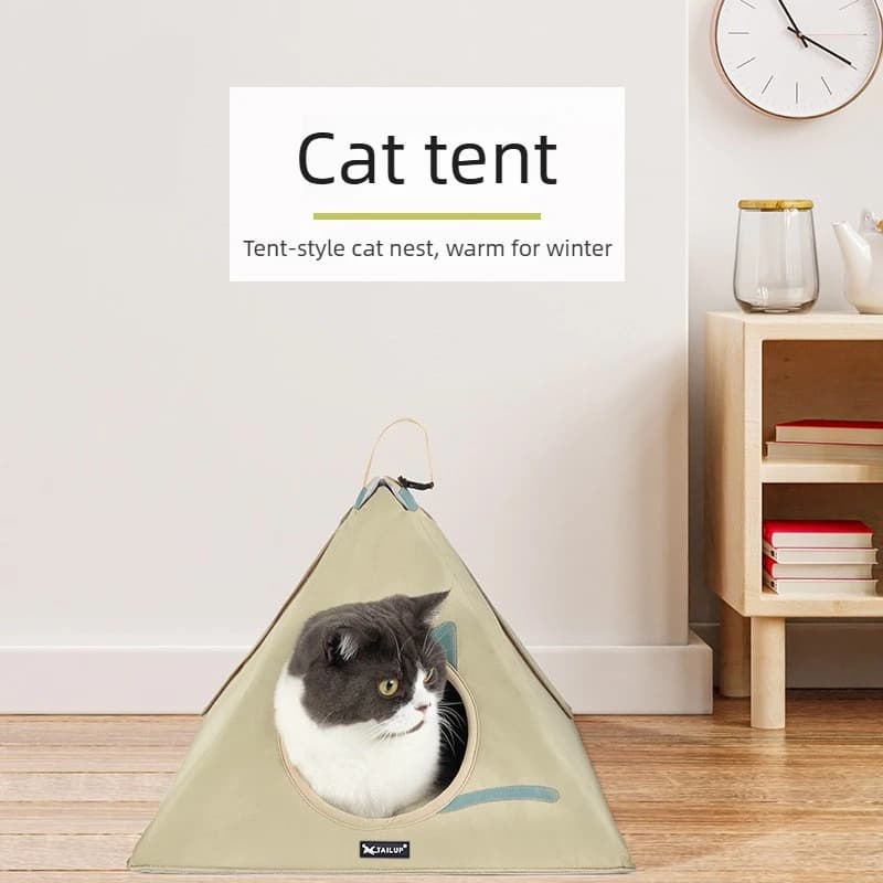 Foldable Pet Tent House Oxford Fabric Cat Dog Mongolian Yurt Tent Four‑Corner Portable Pet Villa Bed for Small Medium Cats Dogs