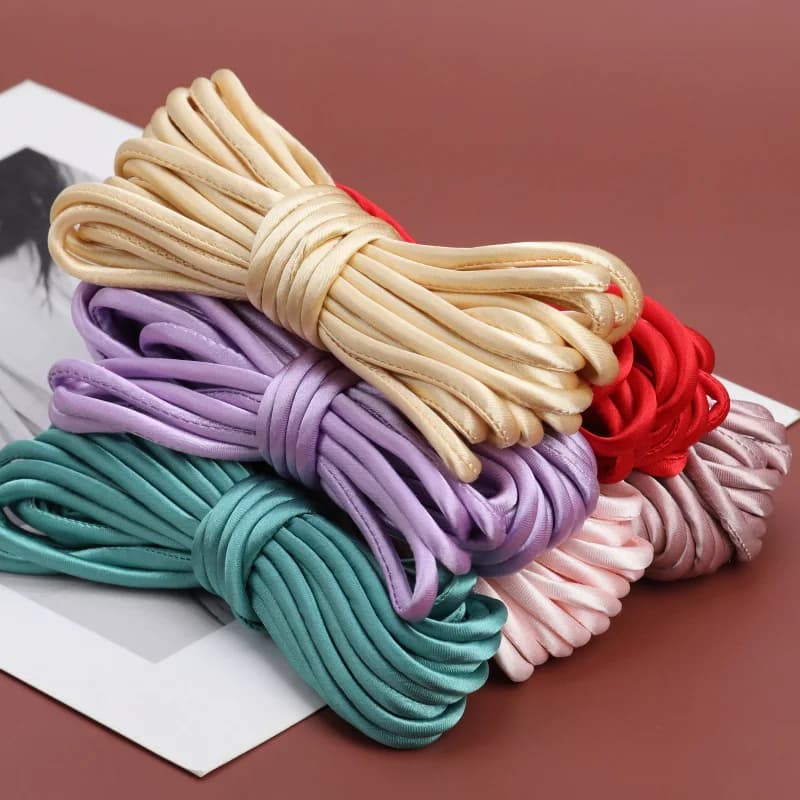 Fibbia Pieghevole da 5 Metri, Corda Intrecciata a Mano, Striscia di Tessuto, Cintura, Kit Materiale Fai-da-te, Fibbia a Un'Impronta, Accessorio Bottone Stile Tang