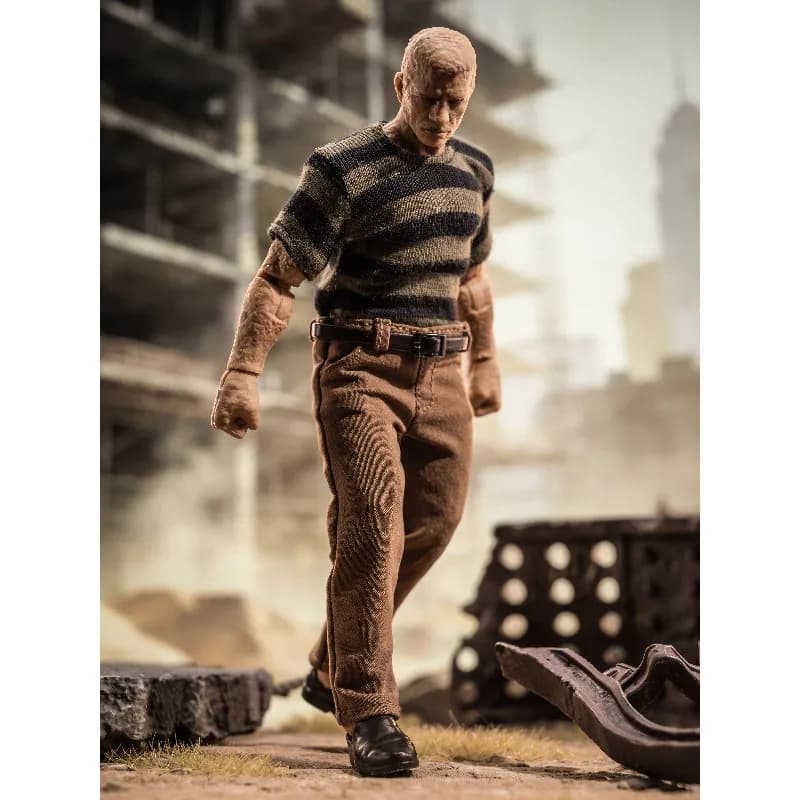 Handmade 1/12 Scale Sand Man T-shirt Pants Belt Shoes Clothesmodel for 6-inch Action Figures Strong Body Decor