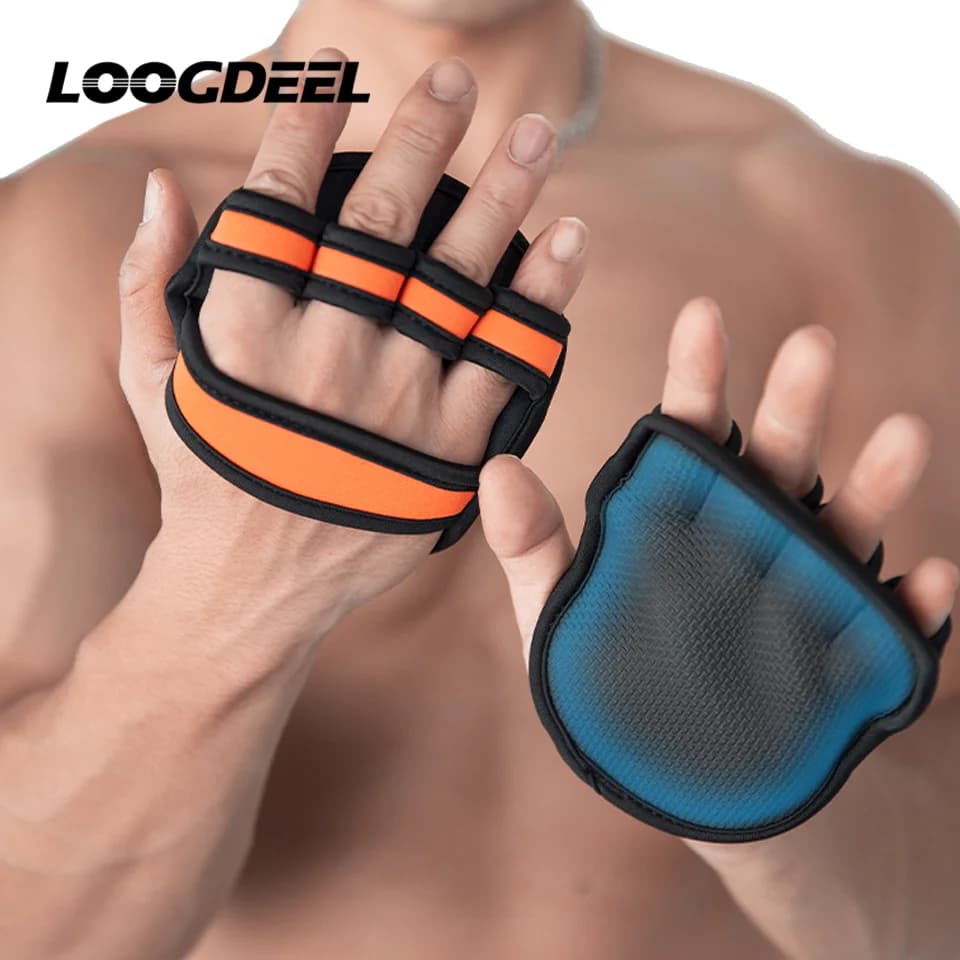 LOOGDEEL 1 pair of handlebar grips with palm for lifting weight bearings anti-slip cross trainer glove for training Fitness Sport protection for the hands