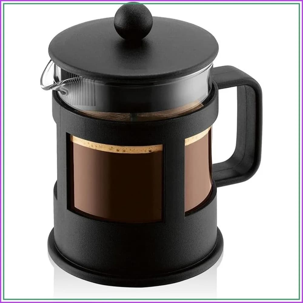 4-Cup French Press Coffee Maker, 17oz Borosilicate Glass & Stainless Steel Filter, Heat-Resistant & Dishwasher Safe