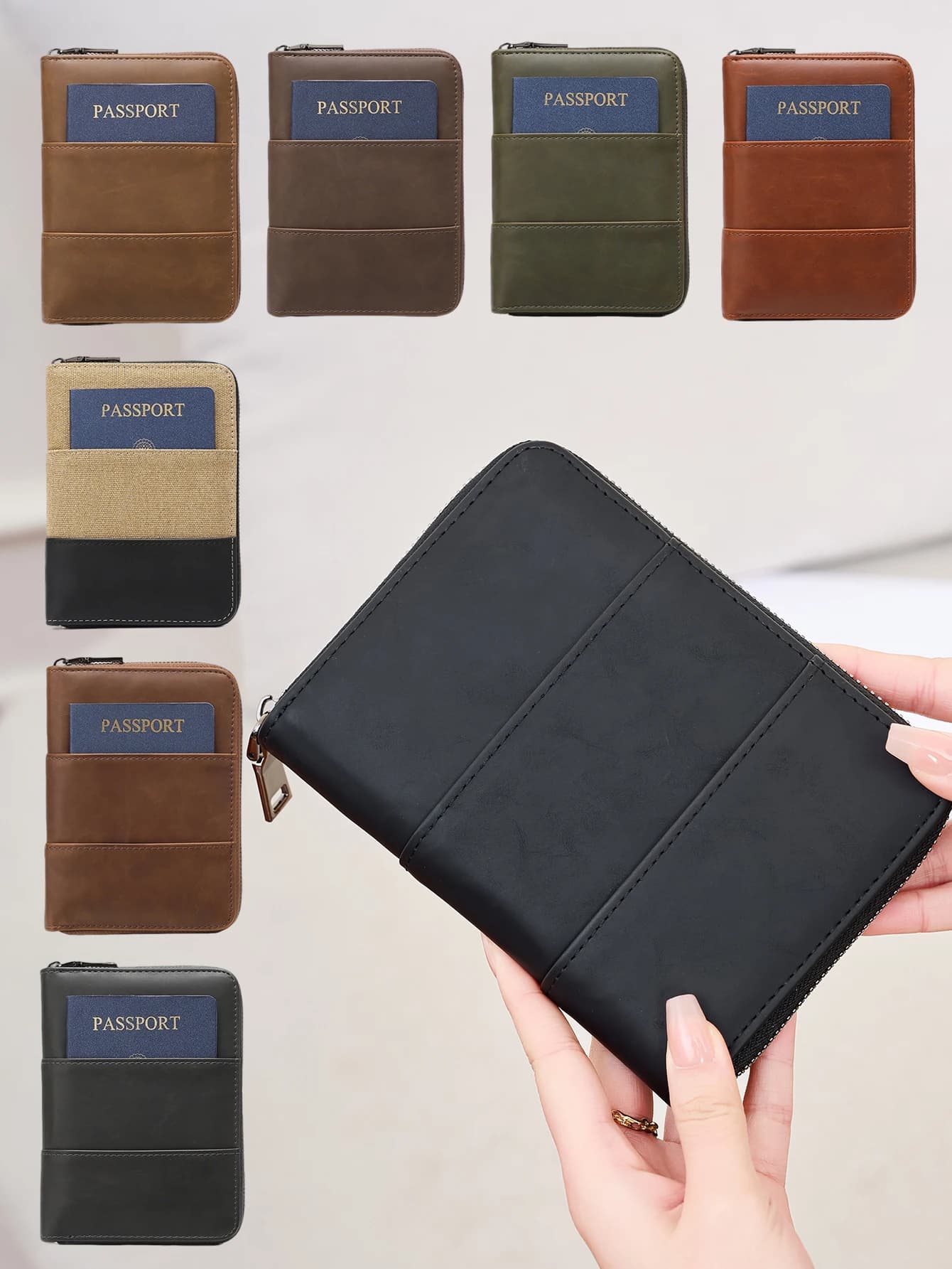 Porta Passaporto con Blocco RFID, Custodia per Documenti di Viaggio, Portafoglio per Viaggiatori