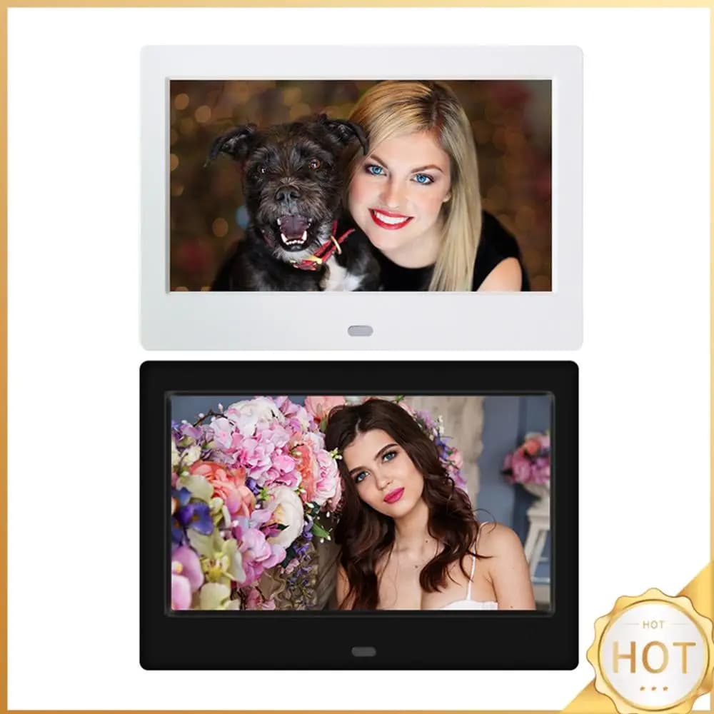 7inch HD LED Digital Photo Frame Music Photo Video Player Support USB/MMC/SD/MS Card 800*480 MP3 MP4 Movie Player for Friends