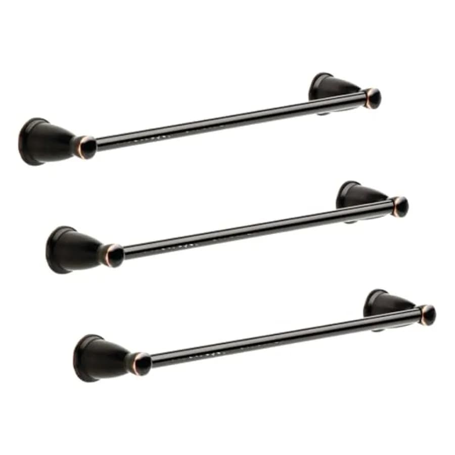Kinla - Portasciugamani, Bronzo Lucidato - Accessori Bagno, Portasciugamani, KIN18-OB1 Confezione da 3