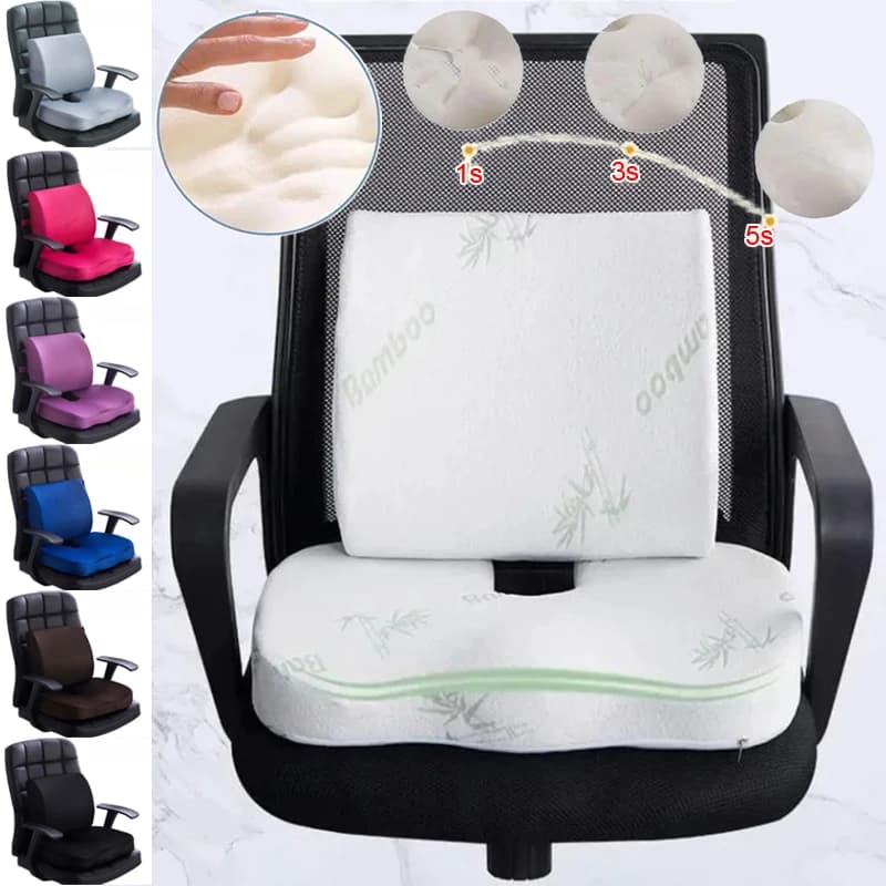 Ortopedia Emorroidi Cuscino del sedile Memory Foam Cuscino di rimbalzo per auto Sedia da ufficio Supporto lombare Cuscino traspirante per alleviare il dolore