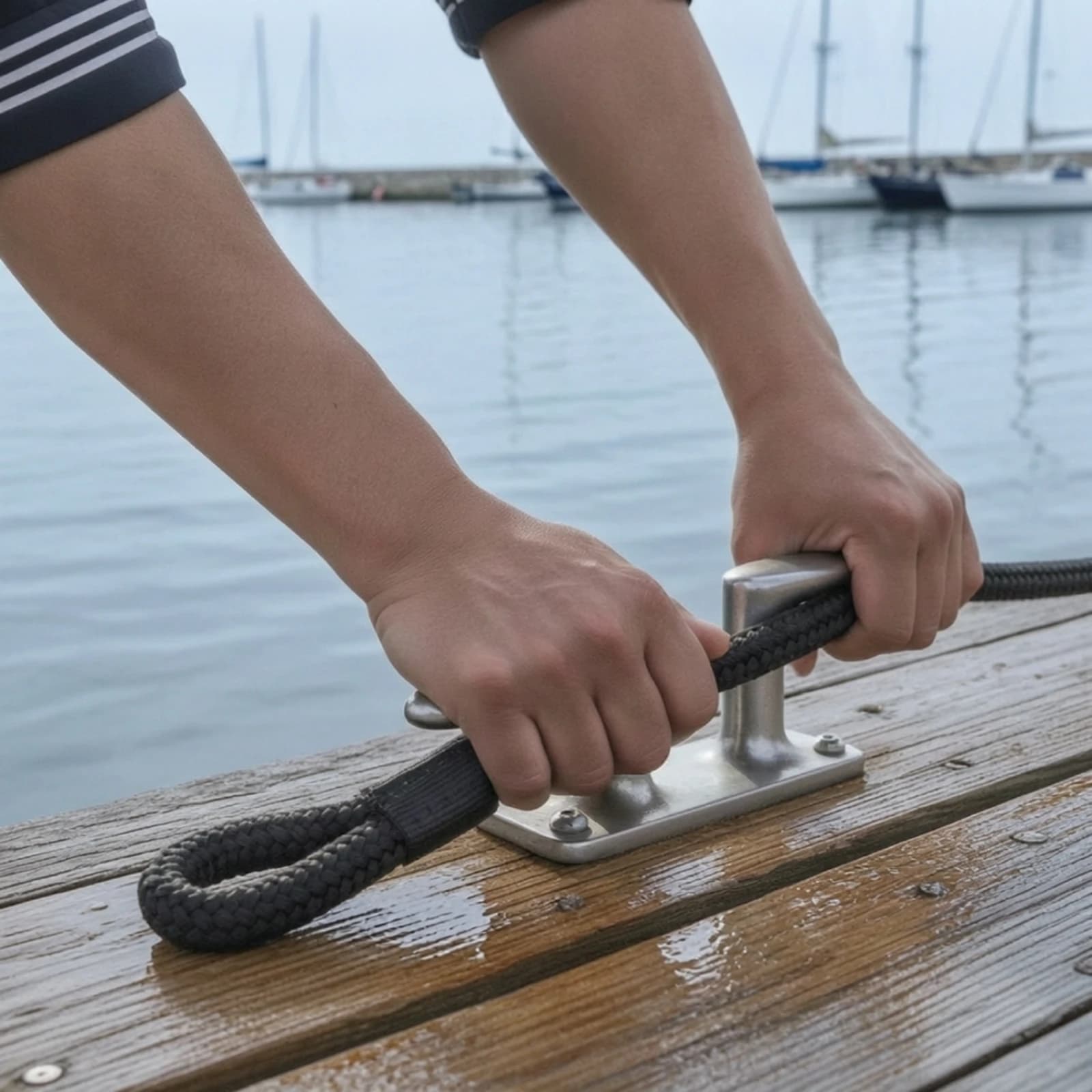 Braided Marine Rope Heavy-Duty Boat Rope with Loop Docking Line with Loop Long-Lasting Bumper Line Strong for Yachters, Mooring