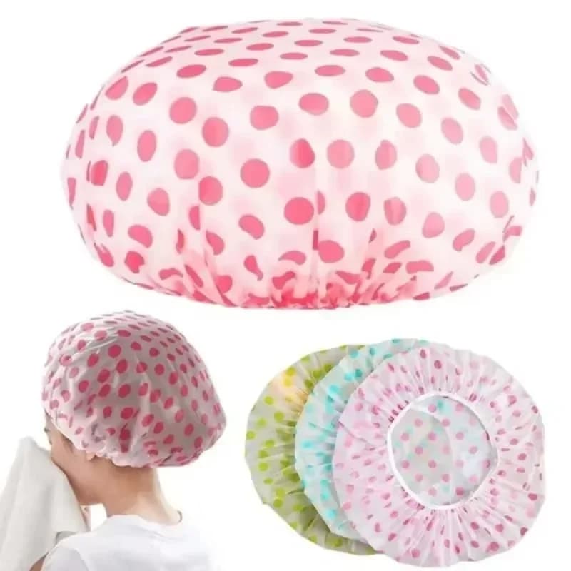 Cuffia da bagno impermeabile elastica riutilizzabile per donna, accessori per doccia e salone