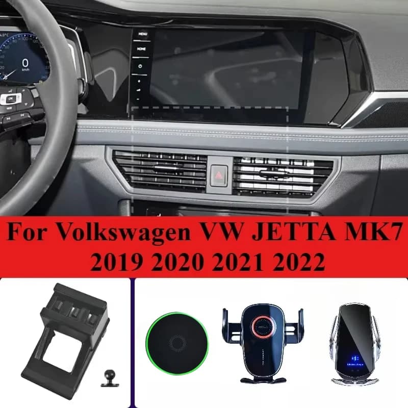 Supporto per telefono per auto Base fissa speciale per Volkswagen VW JETTA MK7 2019 2020 2021 2022 Supporti per telefoni cellulari per auto con ricarica wireless